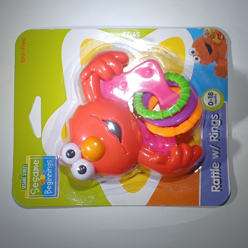 Elmo Rattle With Rings NWT